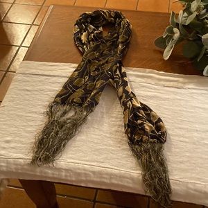 Gold/Black Velvet Burnout Scarf